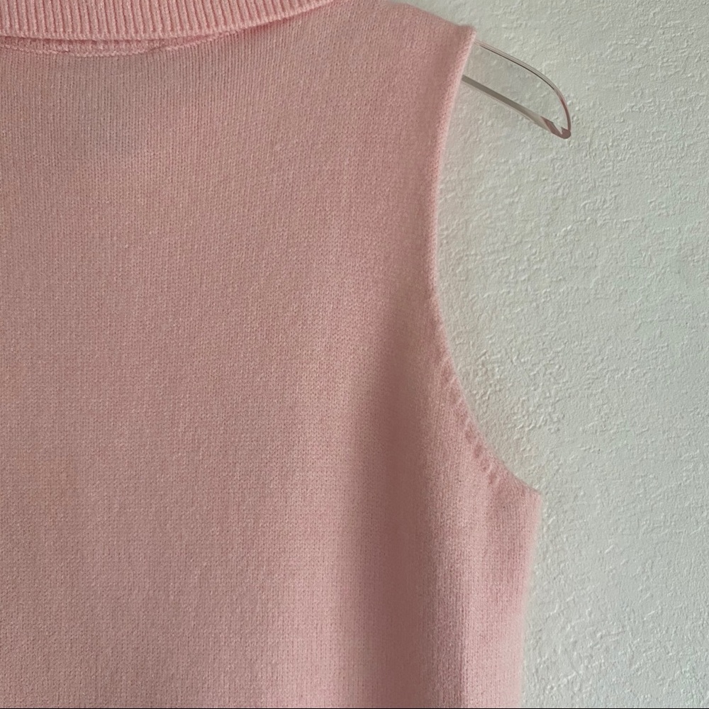 CARMEN MARC VALVO pink rollneck sleeveless sweater - Picture 3 of 12